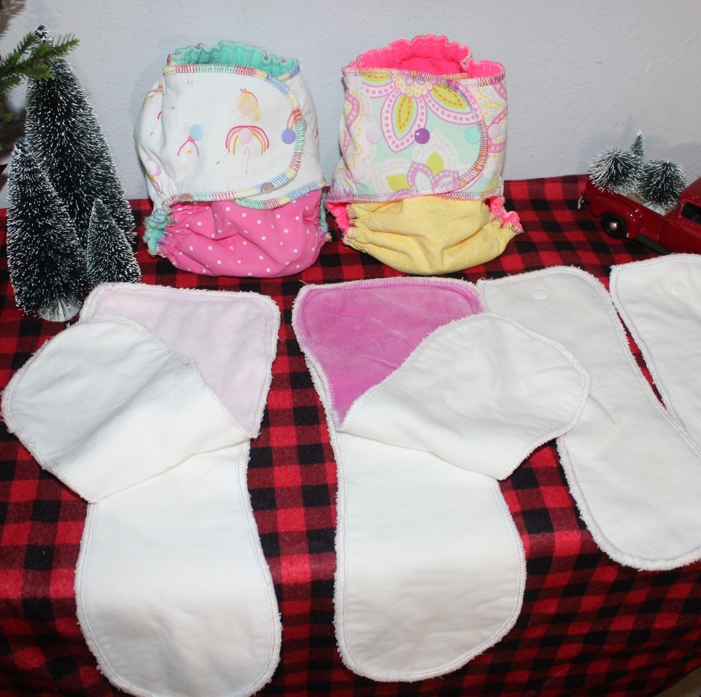 Cloth diaper (Set of 2 with snap in inserts and boosters)